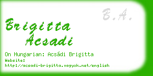 brigitta acsadi business card