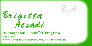 brigitta acsadi business card